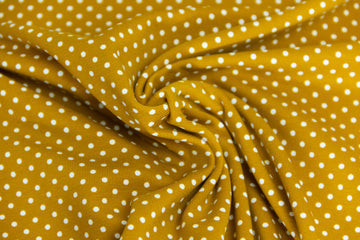Jersey Pindots, mit Punkten, senf, weiß, 0,5 m